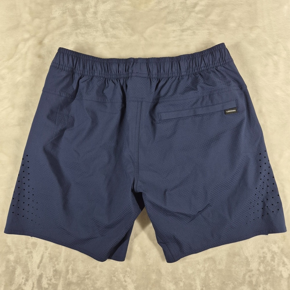 Legends Shorts Men's Medium Blue 7" Inseam Lined Gym Workout Active Running - Picture 6 of 8